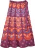 Ethnic Purple Maroon and Orange Boho Wrap Skirt in Cotton