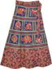 Henna Print Cotton Wrap Around Skirt in Gray