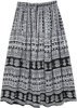 Blue Flakes Printed Long Skirt in Cotton