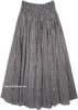 Ethnic Folk Tale Print Wrap Around Skirt in Black and White