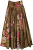 Beige Blossoms Floral Maxi Rayon Skirt