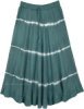 Hunter Green Acid Wash Tie Dye Skirt in Rayon
