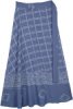 San Marino Blue Soft Rayon Printed Long Wrap Skirt