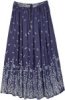 East Bay Blue Leaf Printed Rayon Long Skirt