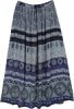 Jodhpur Blue Ethnic Printed Long Gypsy Skirt
