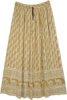 Golden Sand Floral Printed Crushed Rayon Casual Skirt