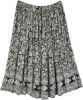 Plus Size Rayon Long Skirt with Floral and Elephant Print