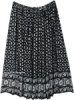 Plus Sized Paisley Printed Black Skirt with Sequins