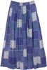 Cloud Burst Blue Cotton Long Summer Skirt