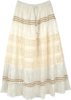 Off White Shimmer Skirt with Eyelet and Tinsel Accents