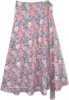 Graceful Floral Printed Cotton Wrap Around Mid Length Skirt