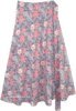 Traditional Printed Vibrant Cotton Wrap Midi Skirt