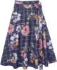 Floral Printed Kashmir Blue Cotton Wrap Around Skirt