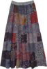 Heather Printed Patchwork Wrap Around Skirt in Rayon
