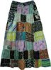 Blue Printed Patchwork Rayon Wrap Around Skirt