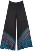 Teal Wave Stretchy Palazzo Pants with Tie Dye