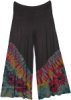 Half Tie Dye Boho Mid Calf Wide Leg Capri