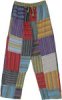 Unisex Cotton Multicolored Patchwork Lounge Tall Trousers