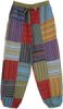 Multicolored Striped Patchwork Boho Harem Cotton Pants