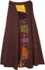 Fall Harvest Bohemian Cotton Wrap Skirt with Embroidery