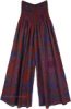 Floral Print Split Skirt Beach Pants with Smocked Waist