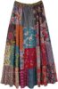 Earthen Garden Printed Patchwork Maxi Cotton Skirt