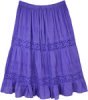 Lilac Blue Skirt with Lace Details