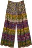 Spiked Mustard Tribal Print Long Boho Skirt