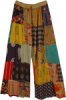 Orange Ice Candy Rayon Patchwork Boho Trousers