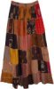 Long Linear Printed Skirt in Multi Patch Work