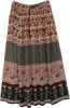 Flower Motif Boho Rayon Long Skirt
