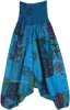 Blue Lagoon Patchwork Aladdin Pants with Smocked Waist