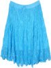 San Marino Blue Patchwork Cotton Crochet Skirt