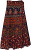 Floral Royal Navy Elephant Wrap Around Skirt
