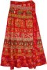 Dense Blue Printed Cotton Voile Skirt with Smocked Waist