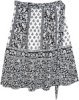 Floral and Paisley Plus Short Wrap Skirt in Black And White