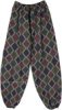 Dark Multicolored Diamond Cut Pattern Hippie Harem Pants