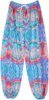 Aquatic Splash Tie Dye Style Printed Harem Pants