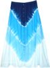 Sky Blue Summer Tie Dye Cotton Long Skirt