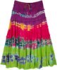 Tie Dye Cocktail Tiered Rayon Multicolored Skirt