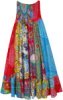Hippie Carnival Multi Print Dress Skirt with Smocking Waist