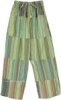 Coral Striped Hippie Unisex Pants in Tinted Green