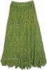 Scalloped Hem Crochet Pure White Mid Length Skirt