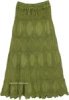 Olive Military Green Crochet Patchwork Hippie Skirt