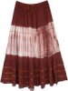 Cinnamon Brown Cotton Skirt with Tie Dye and Ribbon Details