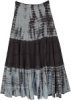 Smokey Grey Tie Dyed Tiered Cotton Maxi Skirt