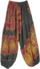 Tie Dye Orange Flame Elastic Waist Harem Pants