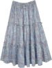 Powder Blue Summer Tiered Cotton Country Skirt