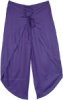 Open Leg Purple Overlap Pants with Front Tie Up Lace