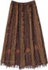 Boho Land Patchwork Skirt with Thread Fringes and Embroidery